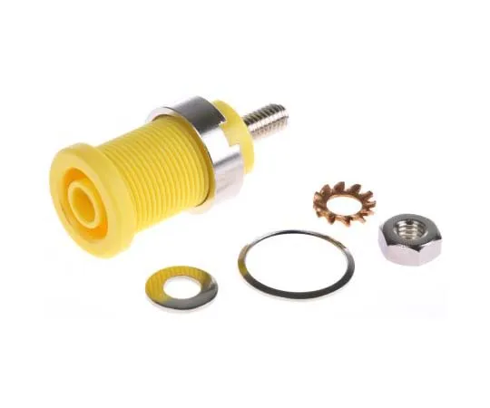 63-7802-58　Yellow 4mm safety socket with thread　SEB 6445 NI / GE