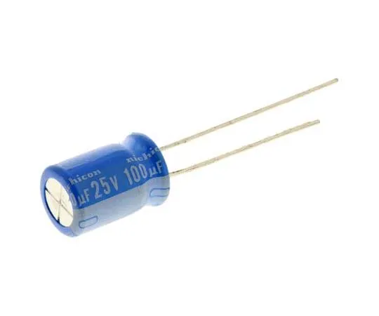 63-7814-61　Nichicon 100μF 25V dc Aluminium Electrolytic Capacitor, Through Hole 8 x 11.5mm +125°C 8mm 3.5mm　UBT1E101MPD8