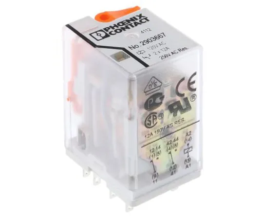 63-7991-89　Phoenix ContactREL-IR2/L-120AC/2X21 DPDT Non-Latching Relay PCB Mount, 120V ac Coil, 30A　2903667