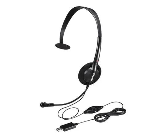 62-4120-88　［Discontinued］Single Ear Headband Headset USB Connection Black　BSHSHUM100BK