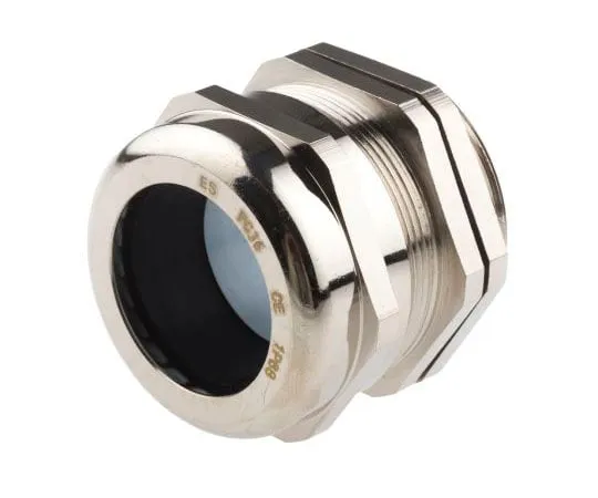 63-8035-63　RS Pro PG36 Cable Gland With Locknut, Nickel Plated Brass, IP68　831-9062