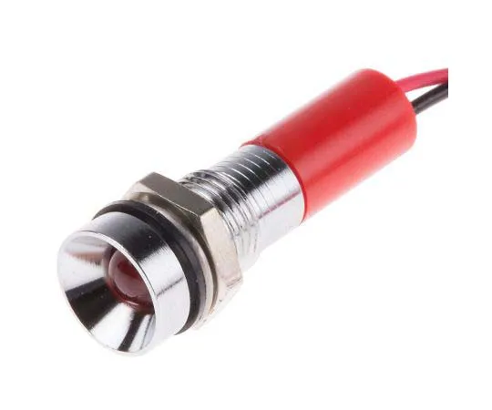 63-7761-21　RS PRO Red Indicator, 24 V dc, 8mm Mounting Hole Size, Lead Wires Termination, IP67　723-9426