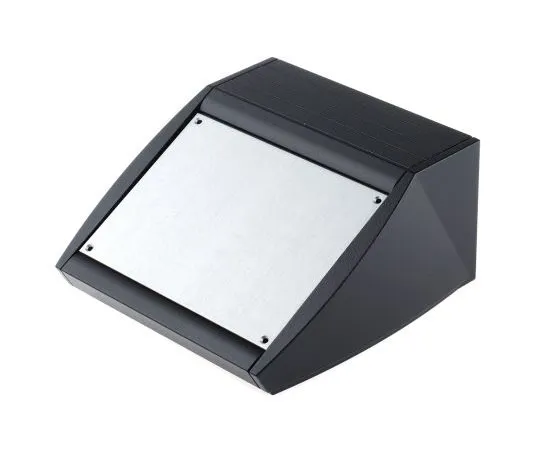 63-7956-09　METCASE Unidesk, Sloped Front, Aluminium, 200 x 200 x 102mm Desktop Enclosure, Black　M5320109RS