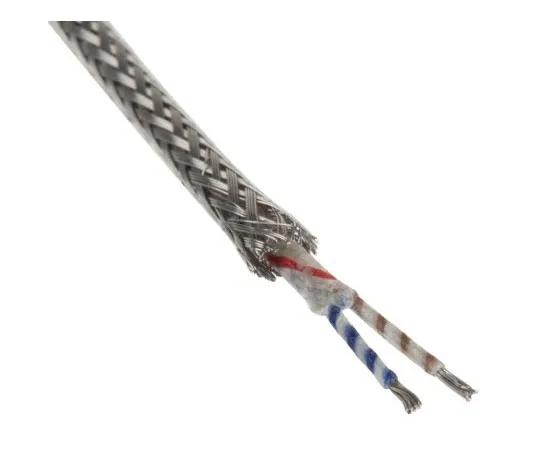 63-8032-37　Thermocouple & Extension Wire Type K, -60 → +350 °C 2 Core Glass Fibre Sheath 25m　827-5704