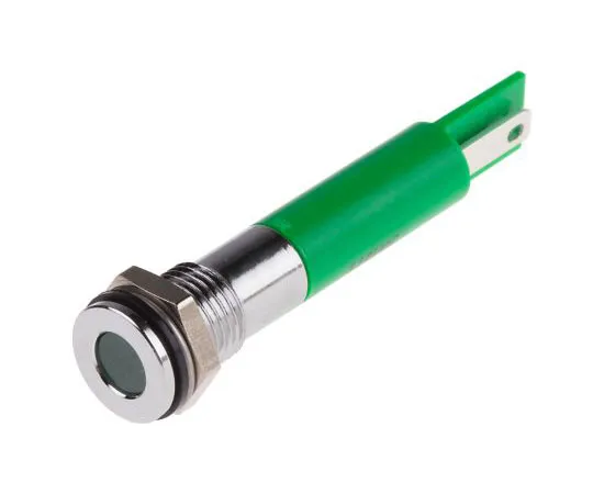 63-8040-46　RS PRO Green Indicator, 110 V ac, 8mm Mounting Hole Size, Solder Lug Termination, IP67　846-2780