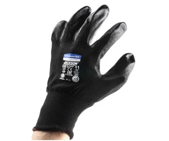 63-7964-28　Kimberly Clark PUR Polyurethane-Coated General Purpose Gloves, size 11, Black　13841