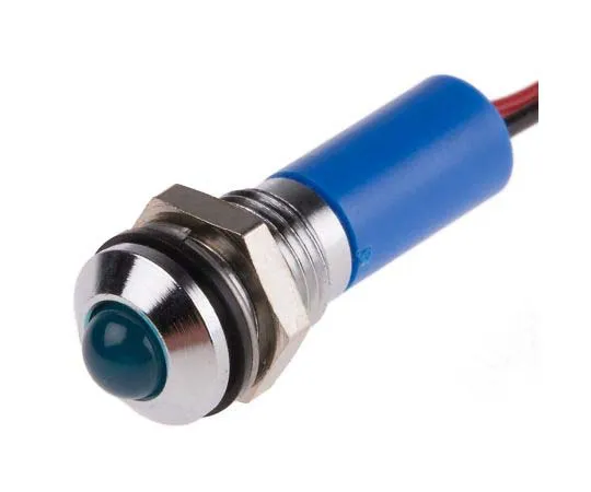 63-7761-30　RS PRO Blue Indicator, 12 V dc, 8mm Mounting Hole Size, Lead Wires Termination, IP67　723-9454