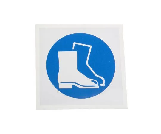 63-8018-50　RS PRO Vinyl Mandatory Foot Protection Sign with Pictogram Only, 100 x 100mm　813-4485