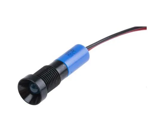 63-7761-36　RS PRO Blue Indicator, 12 V dc, 8mm Mounting Hole Size, Lead Wires Termination, IP67　723-9498