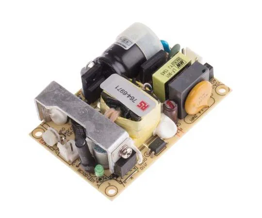63-7819-19　Mean Well 25.5W 1 Output Embedded Switch Mode Power Supply SMPS, 3.4A, 7.5V dc Open Frame　EPS-25-7.5
