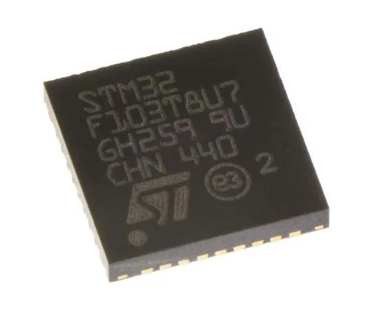 63-7763-15　STMicroelectronics STM32F103T8U7, 32bit ARM Cortex M3 Microcontroller, 72MHz, 64 kB Flash, 36-Pin VFQFPN　STM32F103T8U7