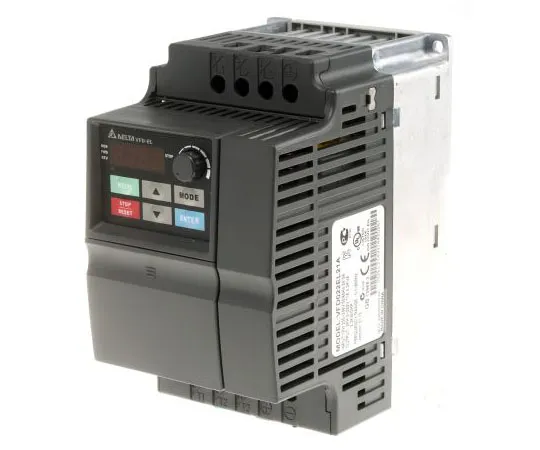 63-7975-32　Delta Inverter Drive, 1-Phase In, 0 → 600 Hz Out 2.2 kW, 230 V with EMC Filter, 24 A VFD-EL, IP20　VFD022EL21A