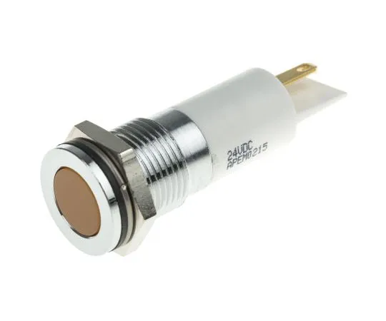 63-8040-14　RS PRO Orange Indicator, 21.6 → 26.4 V dc, 14mm Mounting Hole Size, Solder Lug Termination, IP67　843-2528