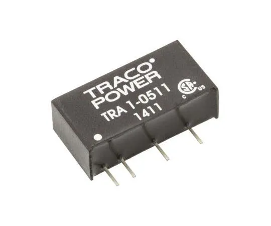 63-7772-57　TRACOPOWER TRA 1 1W Isolated DC-DC Converter Through Hole, Voltage in 4.5 → 5.5 V dc, Voltage out 5V dc　TRA 1-0511