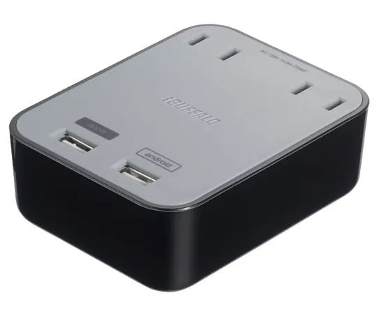 62-4121-70　［Discontinued］USB Charger 3.1 A Output 2 Port Black　BSMPBAC06BK