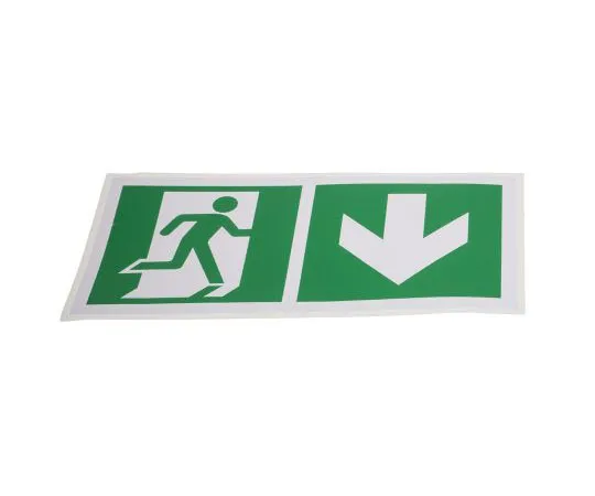 63-8018-62　Vinyl Emergency Exit Down,  With Pictogram Only, Non-Illuminated Emergency Exit Sign　813-4524