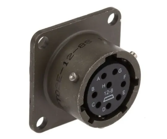 63-8048-86　Amphenol PT Series, 8 Way Panel Mount MIL Spec Circular Connector Receptacle, Socket Contacts,Shell Size 12, Bayonet,　PT02E-12-8S