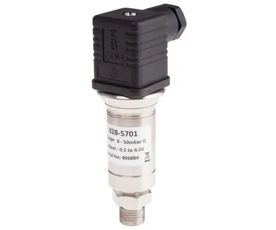 63-8033-28　RS PRO Gauge for Oil, Water Pressure Sensor, 50mbar Max Pressure Reading , 9 → 32 V dc, BSP 1/4, IP65　828-5701