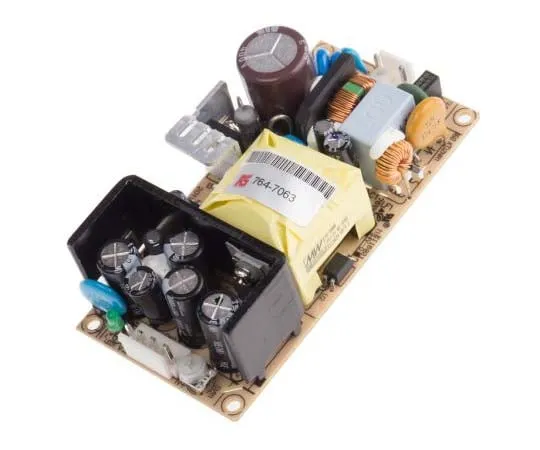 63-7819-35　Mean Well 60W 1 Output Embedded Switch Mode Power Supply SMPS, 8A, 7.5V dc Open Frame　EPS-65-7.5