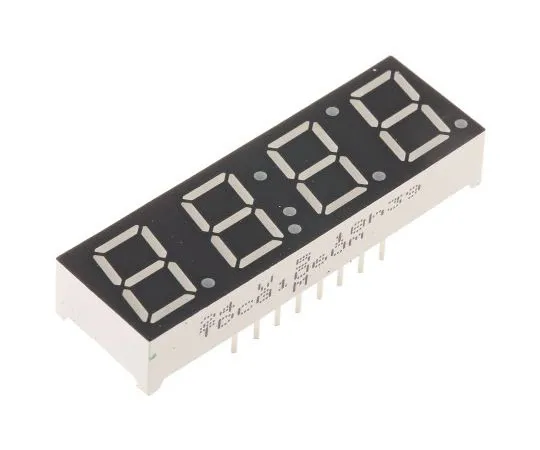 63-8024-43　TDCG1060M Vishay 4 Digit 7-Segment LED Display, CC Green 4 mcd RH DP 10mm　TDCG1060M
