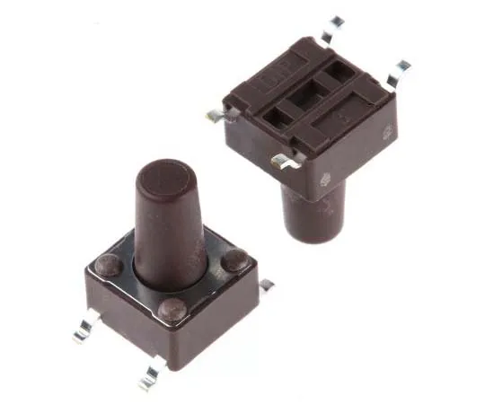 63-7820-06　Brown Stem Tactile Switch, Single Pole Single Throw (SPST) 50 mA @ 12 V dc 9.5mm　DTSM65NV