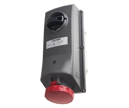 63-7969-66　RS PRO IP67 Red Panel Mount 3P+N+E Right Angle Industrial Power Socket, Rated At 63A, 415 V　780-0775