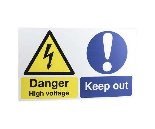 63-7815-70　RS PRO Electrical Safety Sign (English), Black/Blue/White/Yellow PP　763-1718