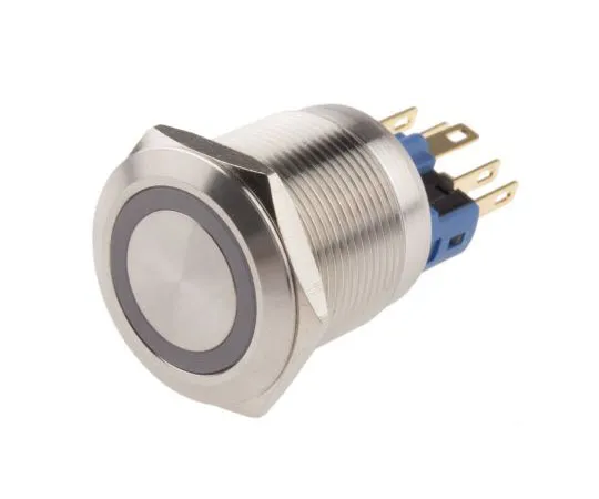 63-8015-20　RS PRO Single Pole Double Throw (SPDT) Latching Red LED Push Button Switch, IP65, IP67, 22 (Dia.)mm, Panel Mount, 250V　811-8519