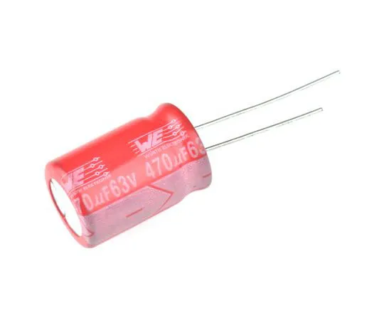 63-8037-22　Wurth Elektronik 470μF 63V dc Aluminium Electrolytic Capacitor, Through Hole 13 (Dia.) x 20mm +85°C 13mm 5mm 13mm　860010778020