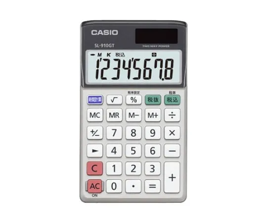 62-1061-90　［Discontinued］CASIO Calculator Conforming To Law Concerning The Promotion Of Procurement Of Eco-Fri***ly Goods And Services By The State And Other Entities Notebook Type 8 Digits　SL-910GT-N