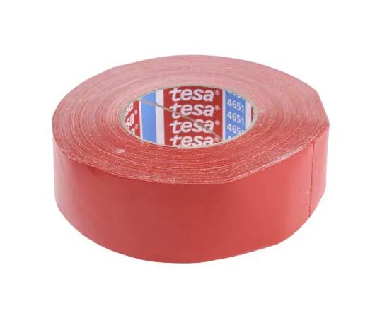 63-7817-66　Tesa Tesa 4651 Acrylic Coated Red Cloth Tape, 50mm x 50m, 0.31mm Thick　04651-00528-00