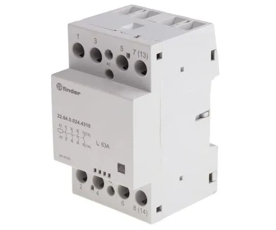 63-8000-04　Finder22 Series 4NO Non-Latching Relay DIN Rail, 24 V ac, 24 V dc Coil, 63A　22.64.0.024.4310