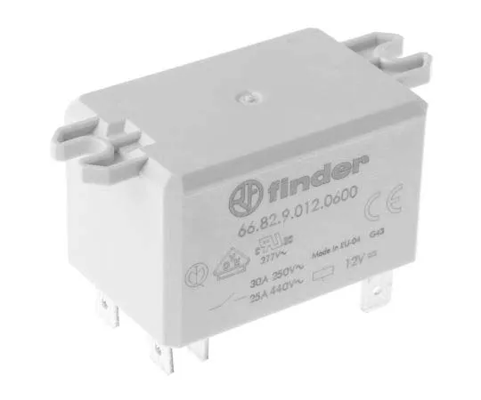 63-7798-40　Finder66 Series DPST Non-Latching Relay Flange Mount, 12V dc Coil, 30A　66.82.9.012.0600