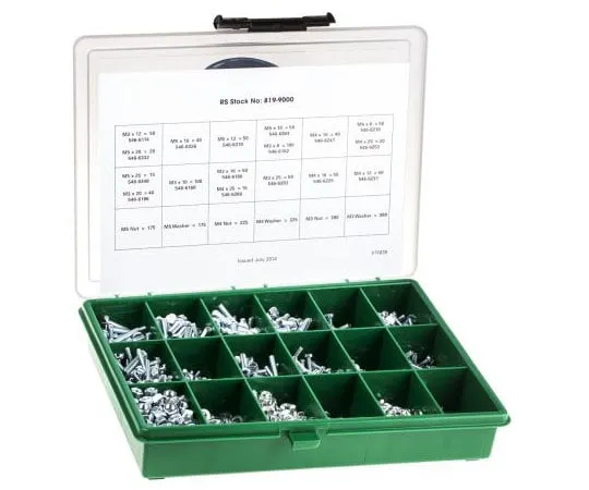 63-8025-32　RS Pro Steel 2370 Piece Slot Drive Screw/Bolt, Nut & Washer Kit　819-9000