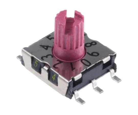 63-7820-09　Hartmann, 10 Position, BCD Rotary Switch, 100 mA @ 42 V, Through Hole　P25SMT301