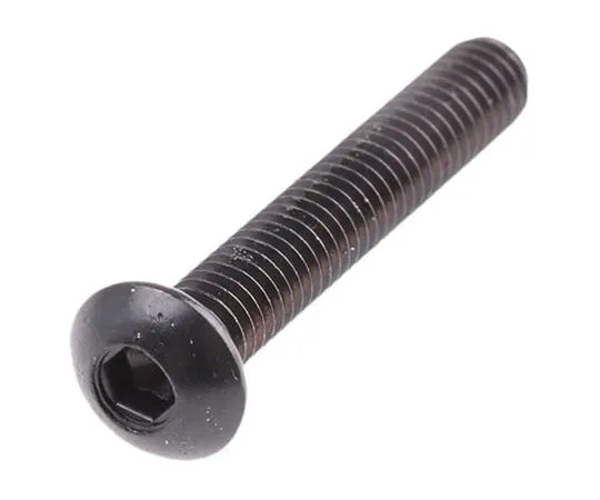 63-8028-02　RS PRO M4 x 25mm Hex Socket Button Screw Black, Self-Colour Steel　822-9101