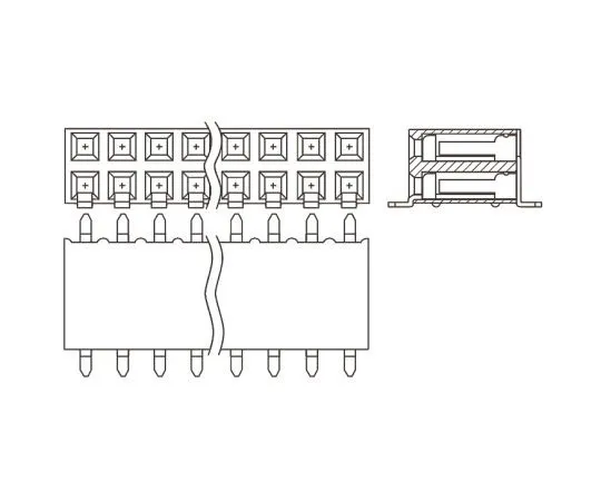 63-8122-25　Samtec SSM Series 2.54mm Pitch 4 Way 2 Row Right Angle PCB Socket, Surface Mount, Solder Termination　SSM-102-L-DH