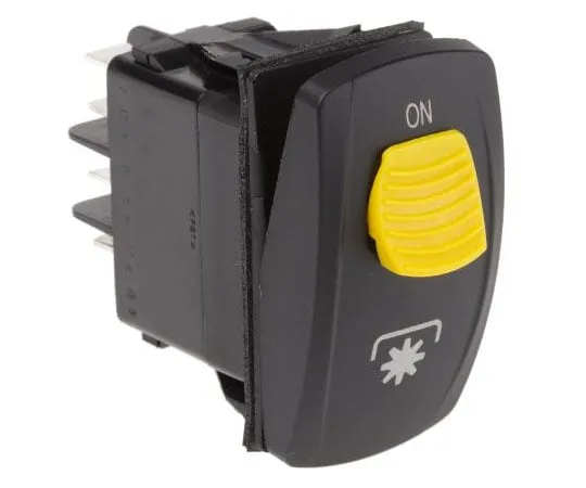 63-8077-20　Carling Technologies Illuminated Double Pole Double Throw (DPDT), Latching Rocker Switch Panel Mount　VDBBHYPC-XZXXX-1XPTO1