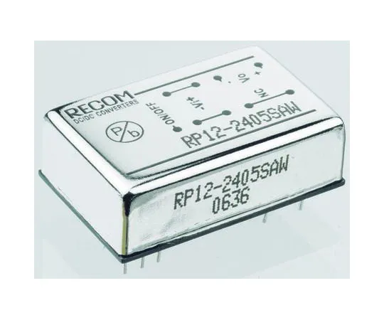 63-8303-36　Recom RP12 AW 12W Isolated DC-DC Converter Through Hole, Voltage in 18 → 75 V dc, Voltage out ±12V dc　RP12-4812DAW