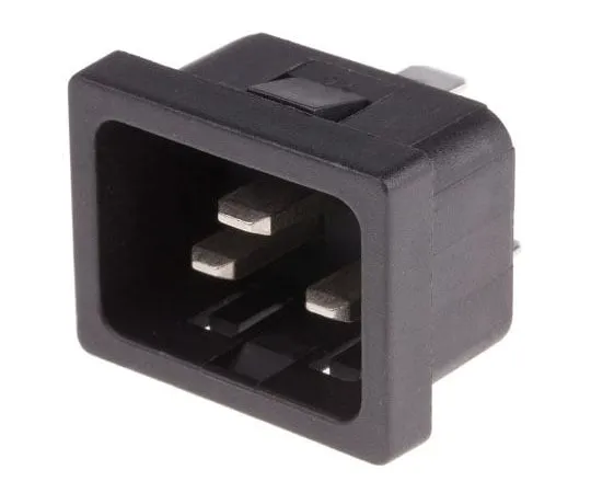 63-8067-20　RS PRO Panel Mount, Snap In Mount IEC Connector Male, 20A, 250 V ac　896-2136