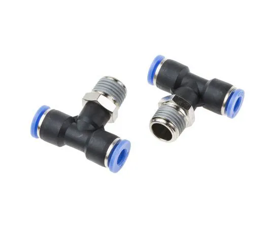 63-8079-90　RS PRO Pneumatic Tee Threaded-to-Tube Adapter, 6mm x 6mm, 10 bar　916-0801