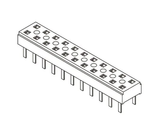63-8123-02　Samtec CLT Series 2mm Pitch 20 Way 2 Row Straight PCB Socket, Through Hole, Solder Termination　CLT-110-01-L-D