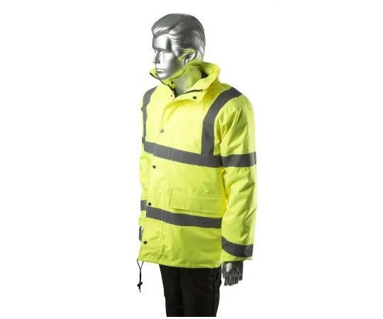 63-8084-88　RS PRO Yellow Men's XL Waterproof Polyester Hi Vis Jacket　918-5936