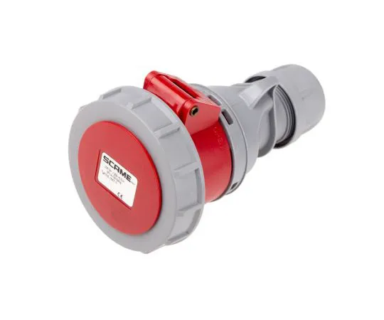 63-8064-60　RS PRO IP66, IP67 Red Cable Mount 6P+E Industrial Power Socket, Rated At 16A, 415 V　893-7981