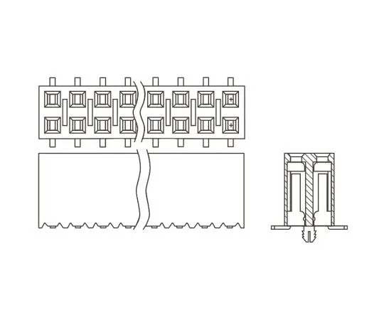 63-8122-07　Samtec SSM Series 2.54mm Pitch 20 Way 2 Row Straight PCB Socket, Surface Mount, Solder Termination　SSM-110-L-DV