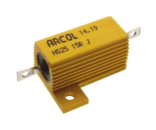 63-8303-06　Arcol HS25 Series Aluminium Ho***d Axial Wire Wound Panel Mount Resistor, 15Ω ±5% 25W　HS25 15R J
