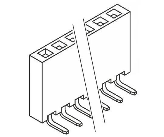 63-8122-36　Samtec SSQ Series 2.54mm Pitch 10 Way 1 Row Right Angle PCB Socket, Through Hole, Solder Termination　SSQ-110-02-G-S-RA