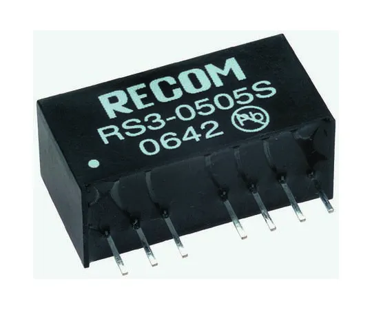 63-8303-23　Recom RS3 3W Isolated DC-DC Converter Through Hole, Voltage in 36 → 72 V dc, Voltage out 5V dc　RS3-4805S