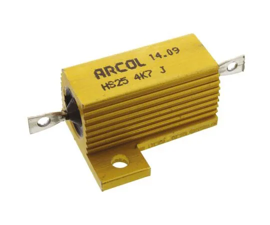 63-8303-01　Arcol HS25 Series Aluminium Ho***d Axial Wire Wound Panel Mount Resistor, 4.7kΩ ±5% 25W　HS25 4K7 J