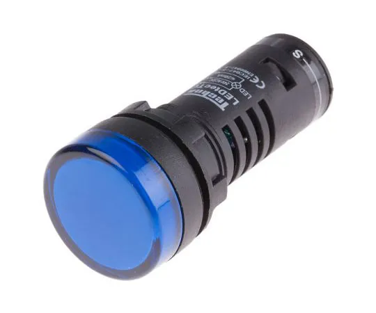 63-8073-98　RS PRO Blue LED Pilot Light Complete With Test Circuit, 22mm Cutout, IP65, Round, 24 V ac/dc, 20 mA　909-2487